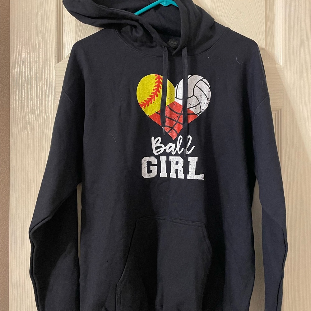 Gildan Black Hoodie with Sports Heart Design